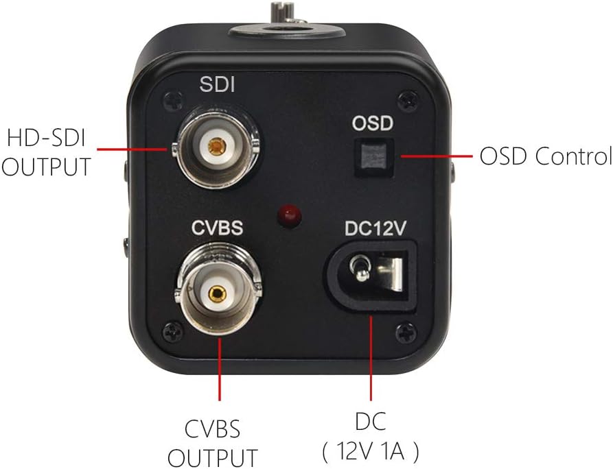 MOKOSE Mini SDI Camera with 3.6mm HD No Distortion Lens, HD-SDI 2 MP 1080P HD Digital CCTV Security Camera