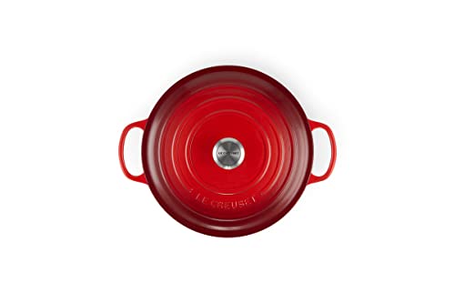 Le Creuset Enameled Cast Iron Signature Round Wide Dutch Oven, 6.75 qt., Cerise