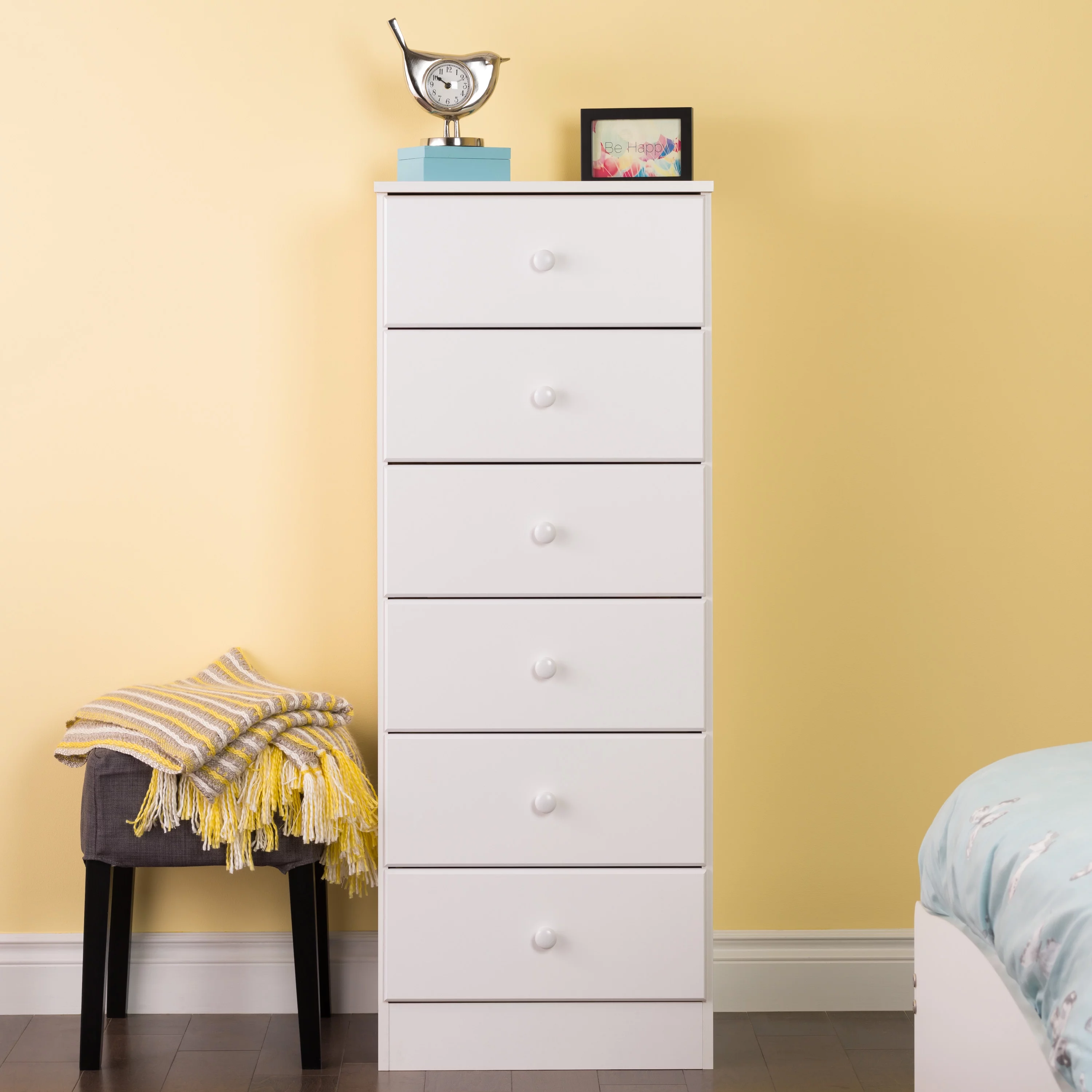 Prepac Astrid Tall Black Dresser: 16D x 20W x 52H, 6-Drawer Chest for Bedroom by Prepac - Perfect Chest of Drawers for Ample Storage