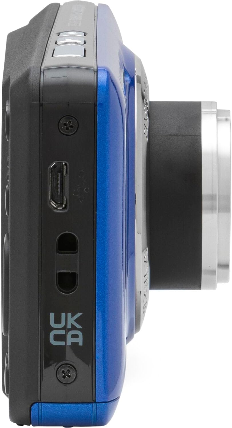 Kodak PIXPRO FZ55 Blue 16MP Digital Camera 5X Optical Zoom 28mm Wide Angle 1080P Full HD Video 2.7" LCD Camera + 64GB Card and Reader + Case + Memory
