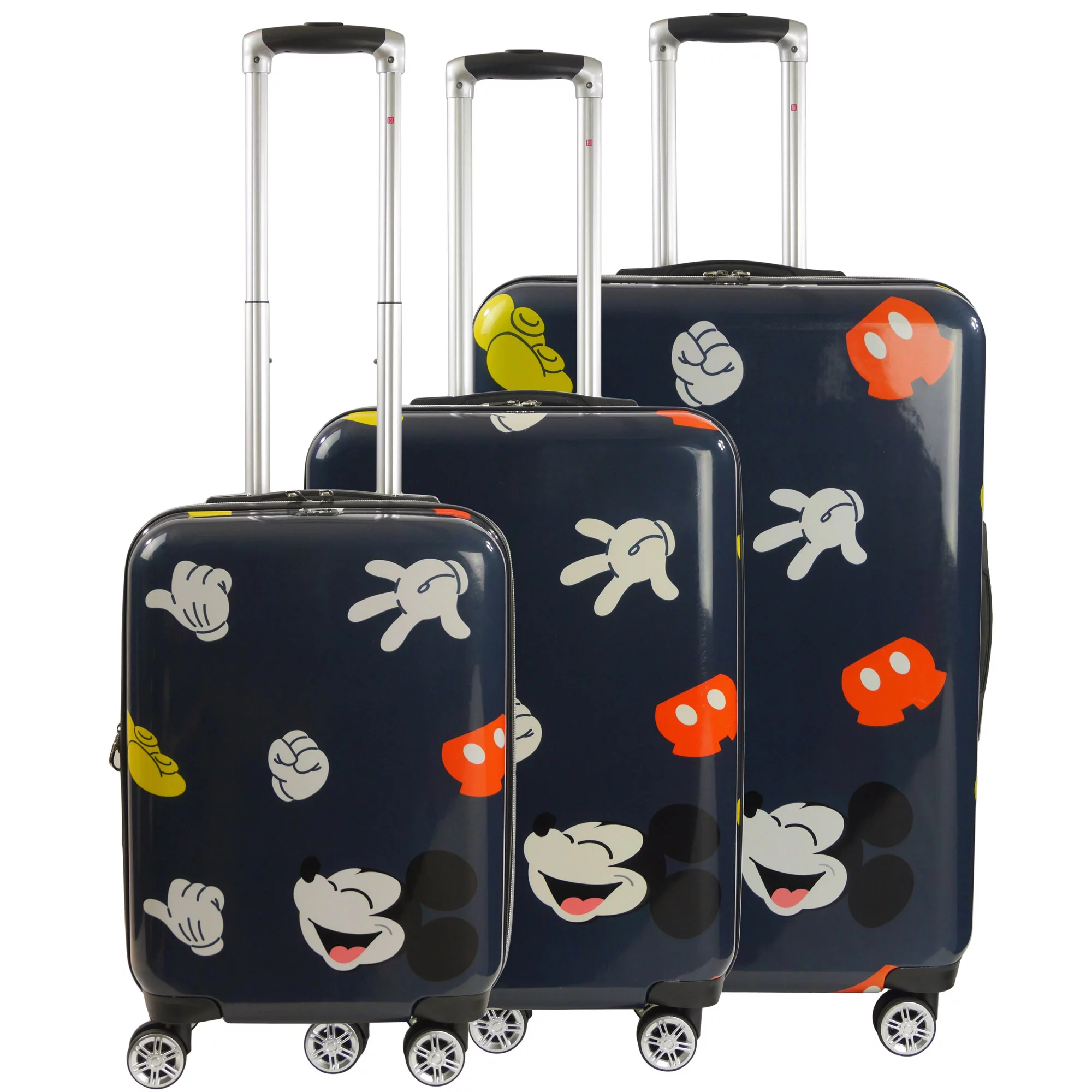 Disney Ful Mickey Mouse Body Icons 3 pc set Hardside Spinner luggage - Radiant Selections