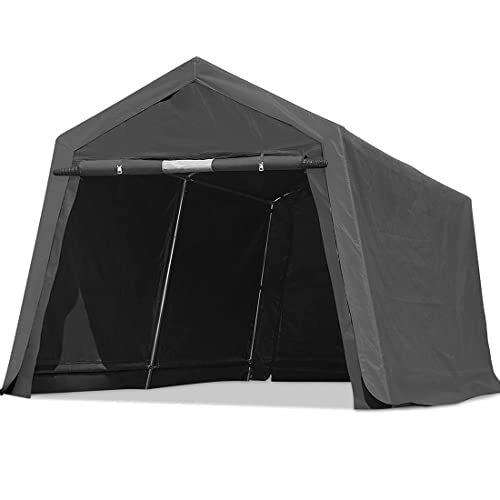 ADVANCE OUTDOOR 10x10 ft Heavy Duty Outdoor Patio Portable Canopy Storage Shelter Shed Carport with 2 Roll up Zipper Doors & Vents for Snowmobile