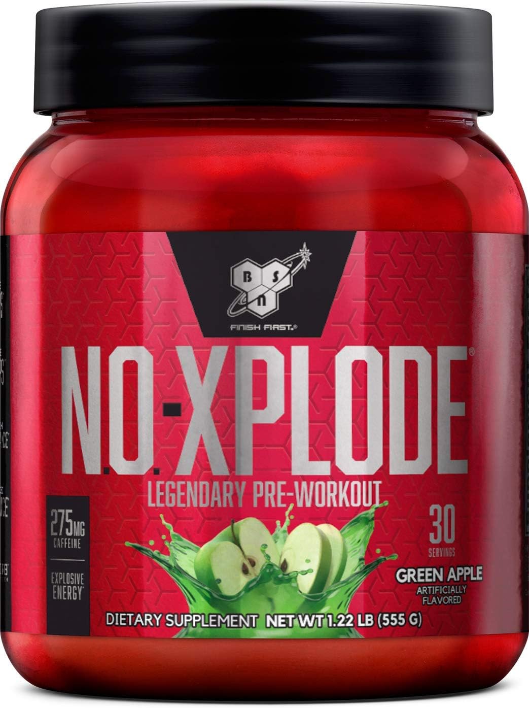 BSN N.O.-XPLODE Pre Workout Supplement with Creatine, Beta-Alanine, and Energy, Flavor: Fruit Punch, 60 Servings Pack of 2
