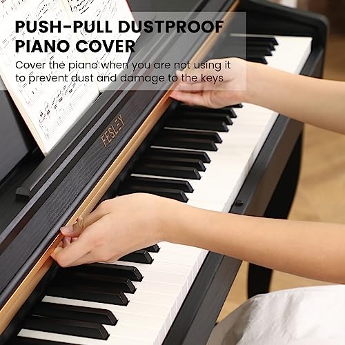 Fesley Digital Piano 88 Key Weighted Keyboard: Home Electric Pianoforte With Hammer Action For Professional
