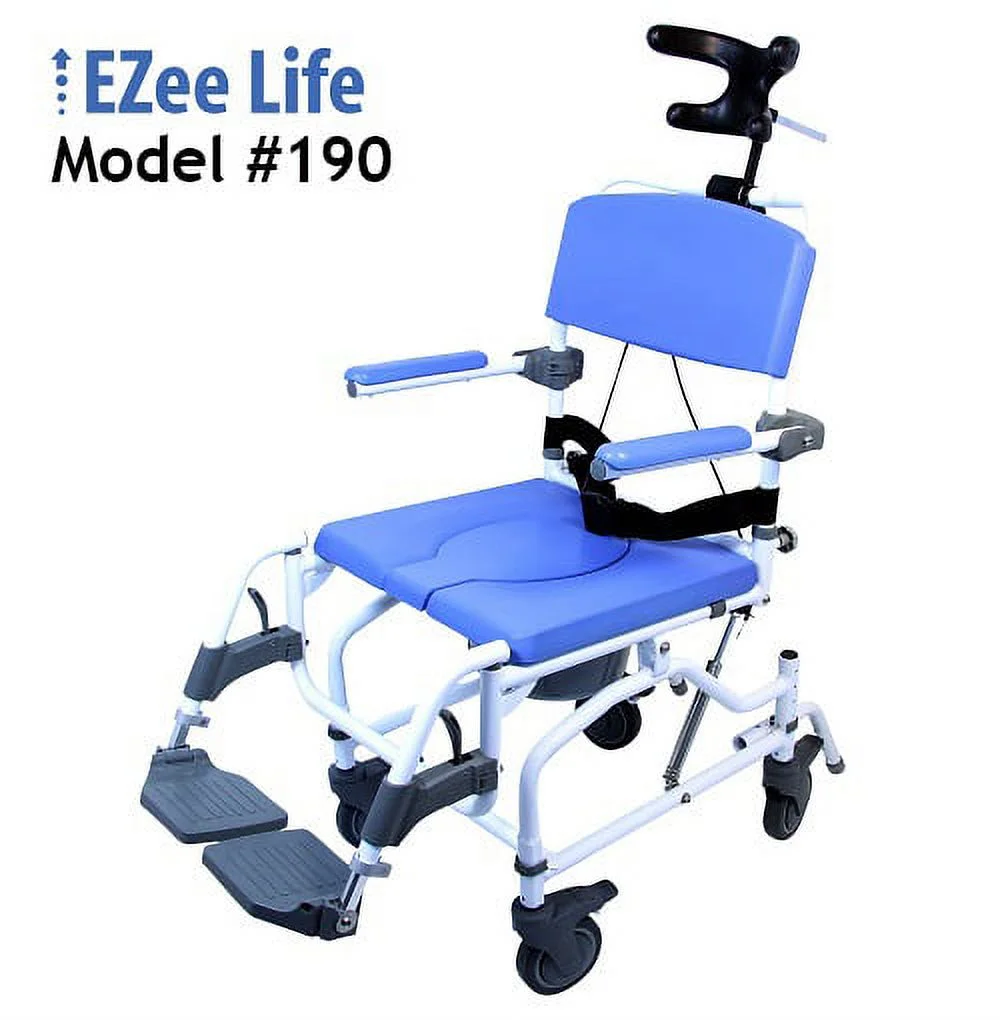 Healthline Products EZee Life Aluminum Tilt Shower Commode Chair 18" 190