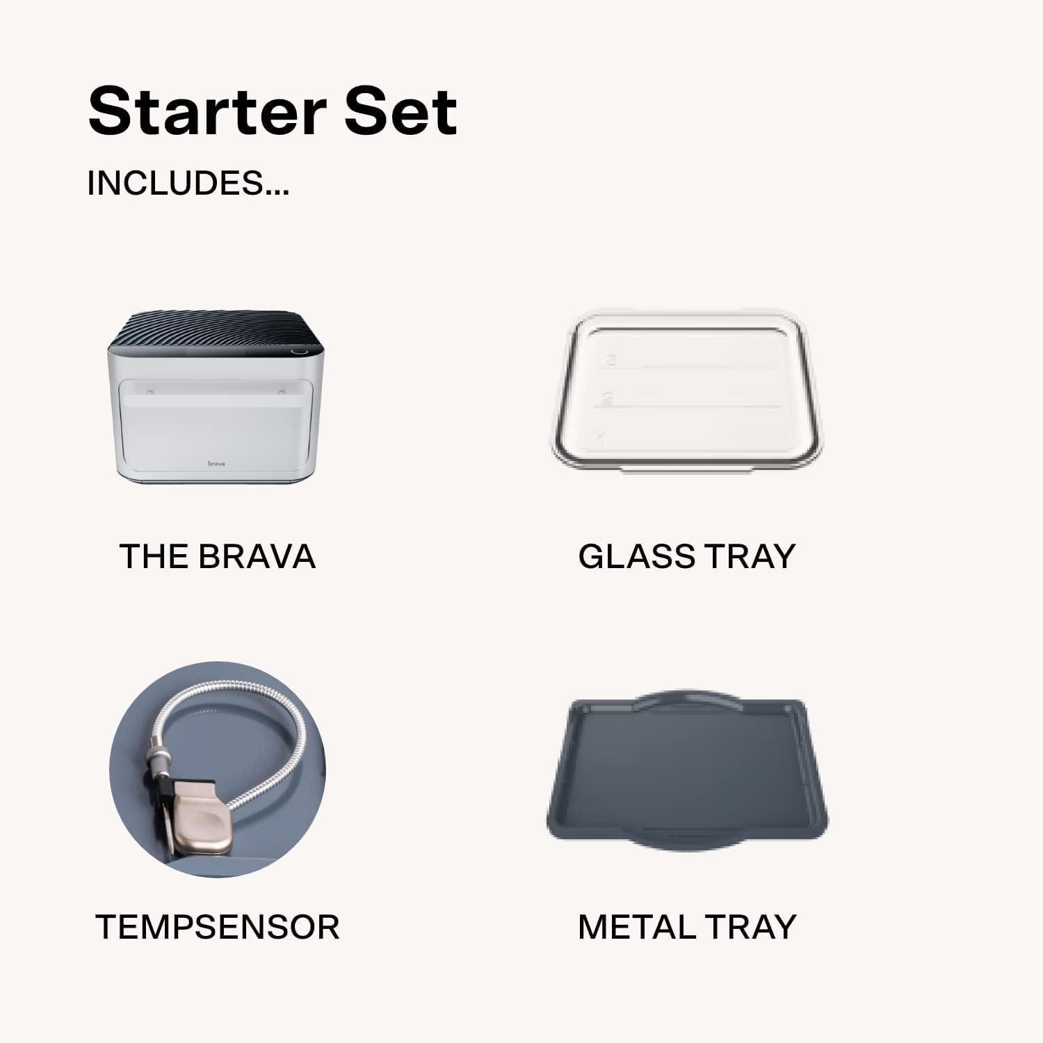 Brava Oven Starter Set: 10-in-1 Touchscreen Countertop Smart Oven, Air Fryer, 6-Slice Toaster, Slow Cooker, Reheater, Dehydrator, Rice Cooker