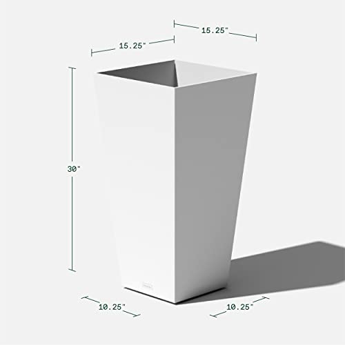 Veradek V-Resin Indoor/Outdoor Taper Planter, Set of 2 (30 inch, White)