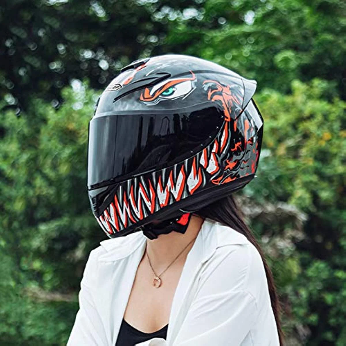 Motorcycle Helmets Full Face for Adult,Motorbike Street Helmet with Tinted Visors and Multiple Vents,Scooter Helmet Road Bike Helmet Unisex A7
