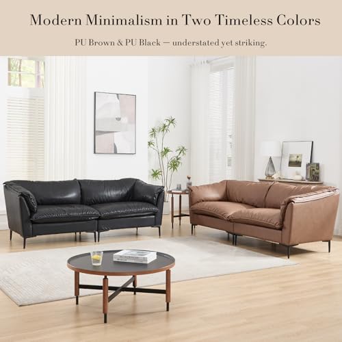 CIMOTA 80'' Faux Leather Loveseat Sofa for Living Room, Modern 2 Seater Small Cloud Couch for Bedroom/Small Space/Apartment