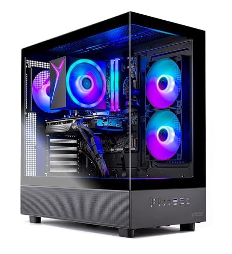 Skytech Gaming Azure 3 Desktop PC, Ryzen 5 9600X 3.9 Ghz (5.4GHz Turbo), NVIDIA RTX 5060 Ti 16GB, 1TB Gen4 NVMe SSD, 16GB DDR5 RAM 5200