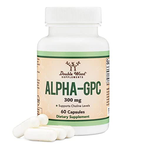 Alpha GPC Choline Capsules - 60 Count, 600mg Servings C Brain Support Aid That Supports Focus, Memory, Motivation, and Energy