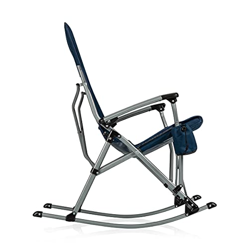 PICNIC TIME Outdoor Rocking Camp Chair - XL Heavy Duty Camping Chair for Adults