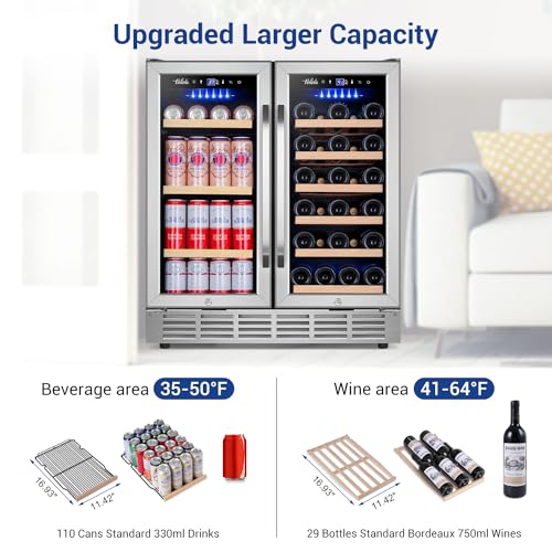 Cigar Electric Humidor, 35L 250 Counts Large Capacity Thermostatic Electric Cigar Cooler Cabinet with Digital LED Screen, Safety Lock