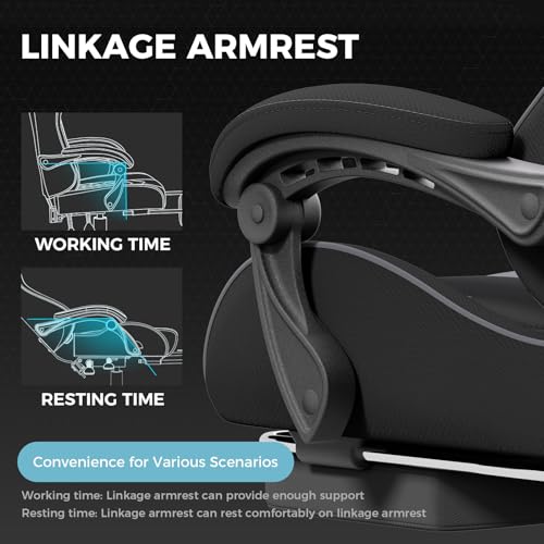 GTPLAYER Gaming Chair, Computer Chair with Footrest and Lumbar Support
