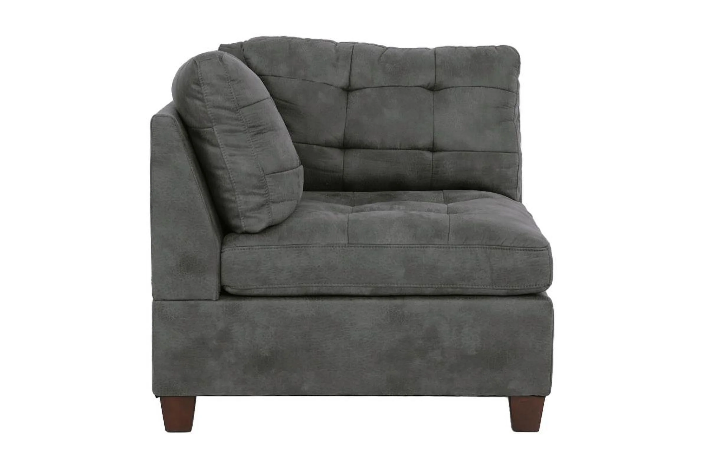 CoSoTower Living Room Furniture Antique Grey Modular Sofa Set 6Pc Set Breathable Leatherette Tufted Couch 4X Corner Wedge 1X Armless Chair and 1X