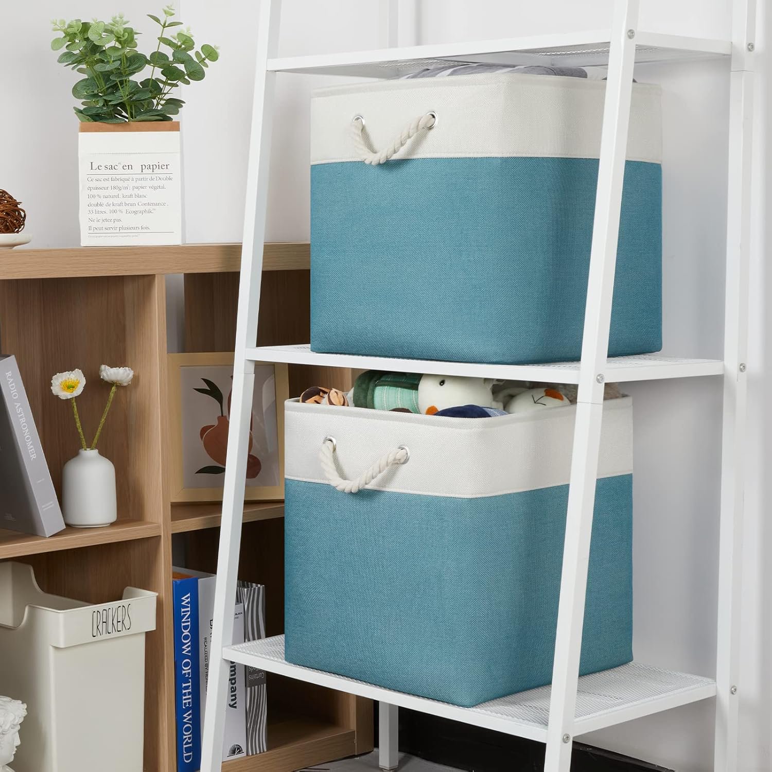 Fabric Storage Baskets Set Of 4 Storage Cube 13x13 Baskets for Shelf, Large Storage Basket for Gift Empty Baskets for Organizing