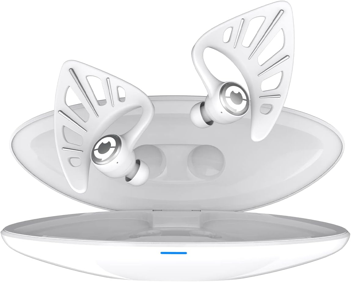Yowu Elf Ear Headphones, Wireless 5.0 Earphones, 10 Colors RGB Effects with App Control, Dual Microphone Noise Reduction, IPX4 Water Resistant