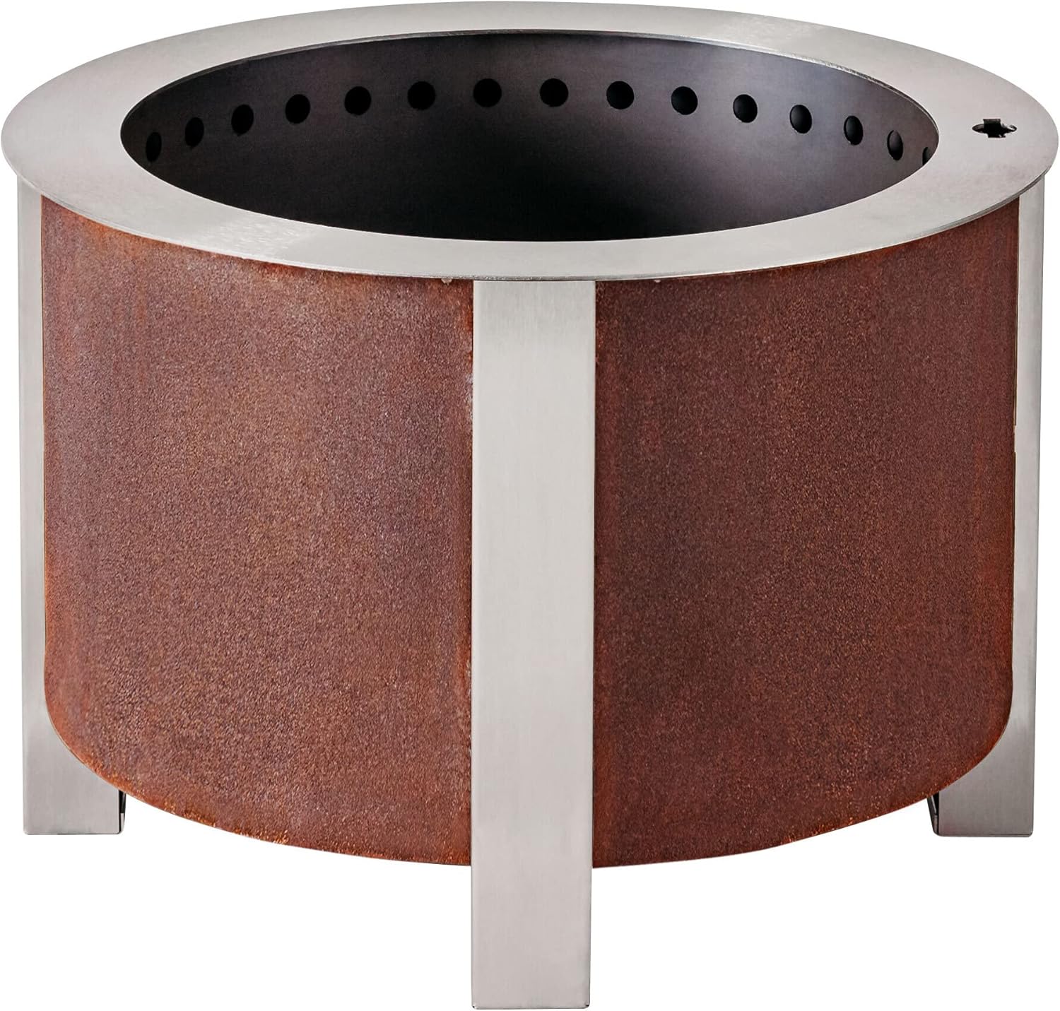 Breeo X Series 19 Smokeless Fire Pit (22 Inch) | Best Outdoor Wood-Burning Campfire | Corten Steel | USA Made | Durable and Portable | Live-Fire