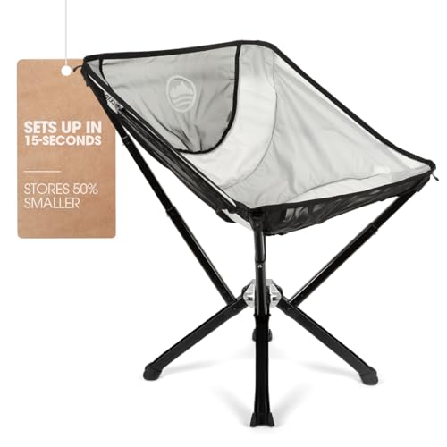 CLIQ Portable Chair Version 1.0 - Lightweight Folding Chair for Camping - Supports 300 Lbs - Perfect for Outdoor Adventures - Red