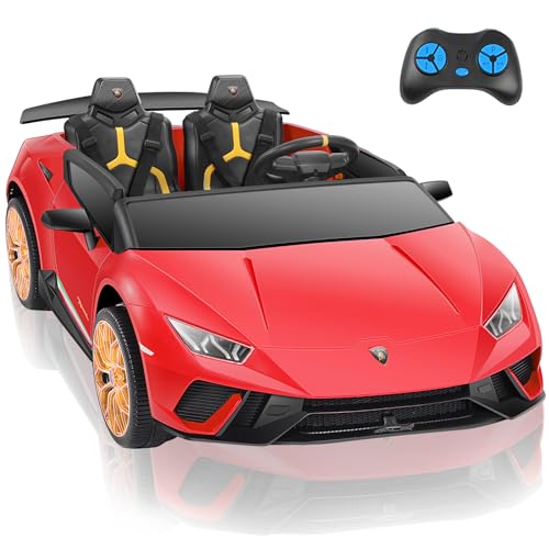 ELEMARA 2 Seater Ride on Toy for Big Kids,12V10Ah Lamborghini Ride On Car, 4.0 mph,Max 130lbs,Electric Car w/Remote, Kids' Electric Vehicles,3 Speeds