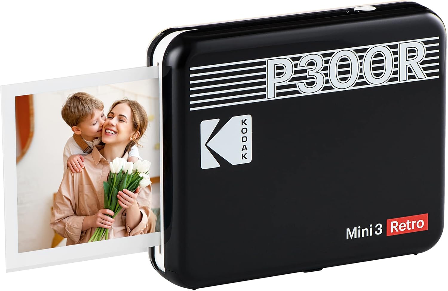 Kodak Mini 3 Retro 3x3” Portable Photo Printer, Compatible with iOS, Android & Bluetooth Devices, Real Photo: 4Pass Technology & Laminating Process