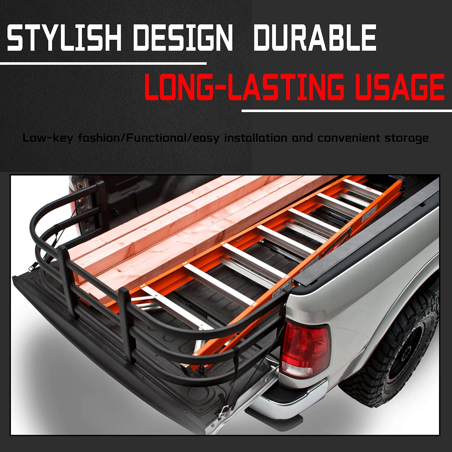 CAROOZE Truck Bed Extender Universal Retractable Tailgate Extension 53.5''-66.9'' for Ford / Titan / Tundra / Ram / Silverado / Sierra Pickup Truck