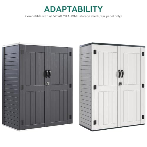 YITAHOME Outdoor Horizontal Storage Sheds w/o Shelf, Weather Resistant Resin Tool Shed, Multi-Opening Door for Storage of Bike, Trash Cans