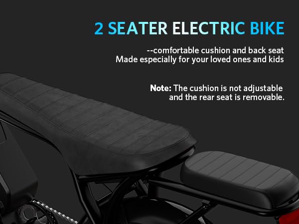 OUXI Electric Bike for Adults, Peak 500/750W/1000W, Up to 20/31 MPH, 10.4/15/30 AH Removable Battery, 16''/20" Fat Tire Electric Bike