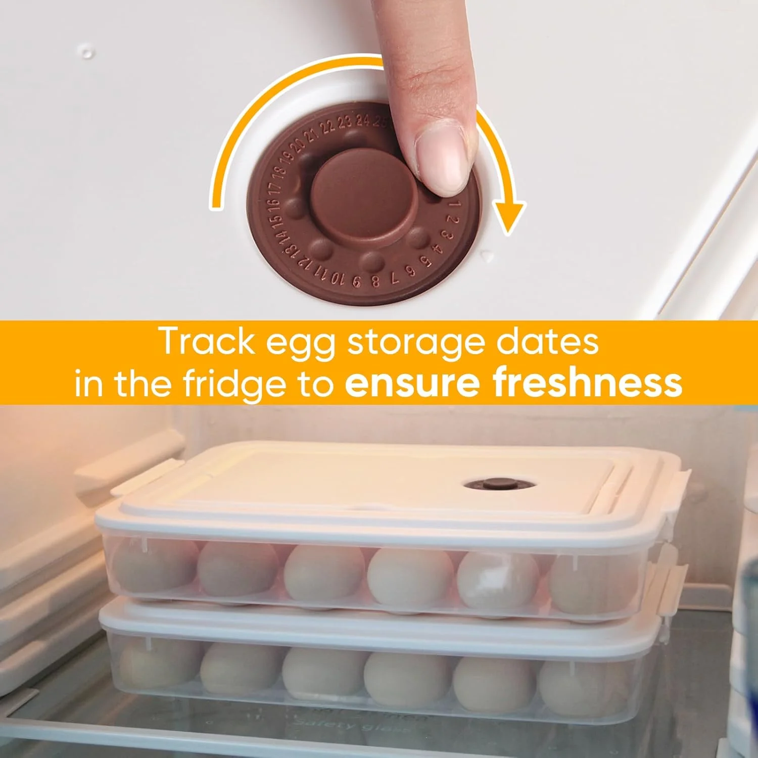 Deviled Egg Containers with Lid, (Set of 2), Plastic Deviled Egg Carrier with Handle for 48 Eggs, Clear Storage Devil Egg Platter