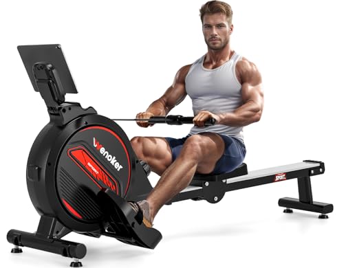 Rowing Machine,Wenoker Magnetic Rower Machine for Home,350 LB Weight Capacity