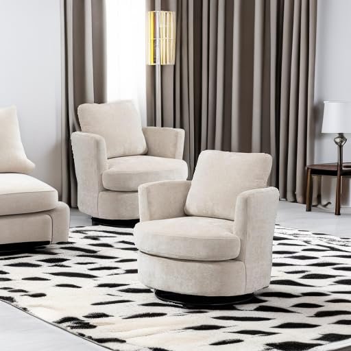 ODUWA Swivel Barrel Chair Set of 2