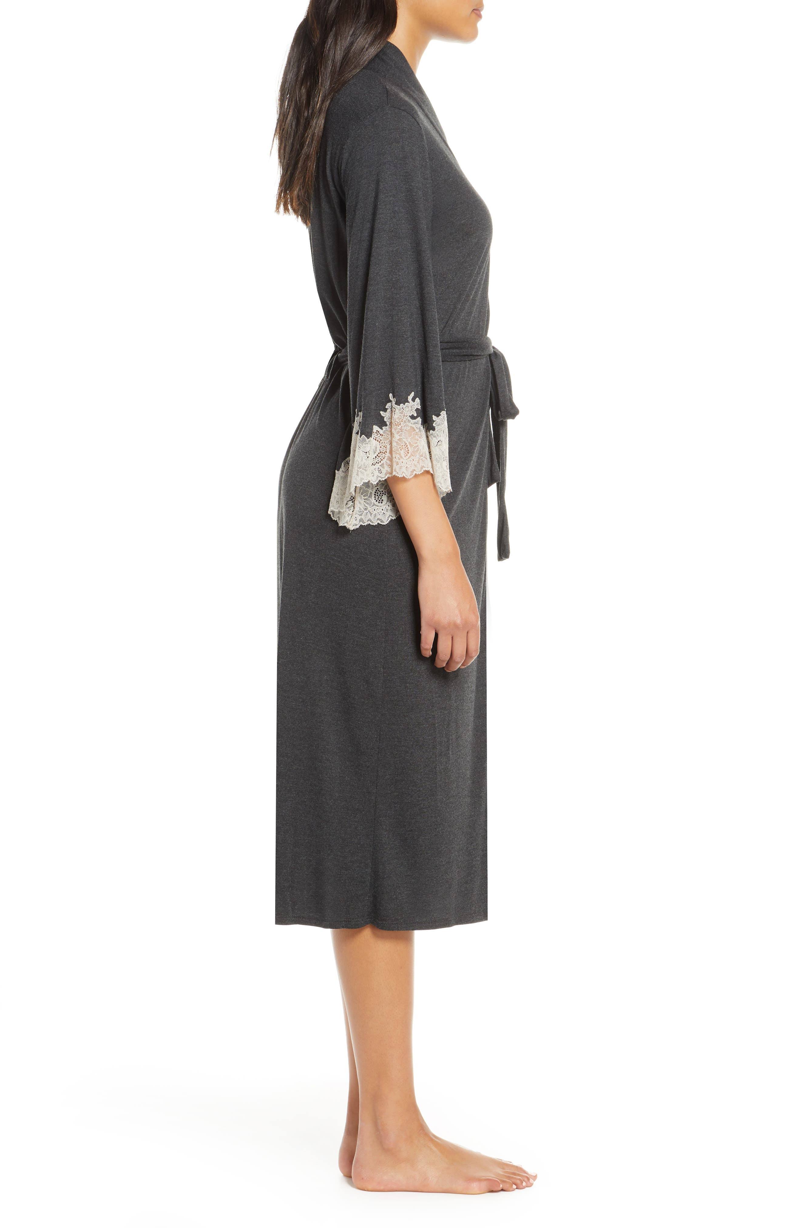 Natori Luxe Shangri-La Robe - Grey - X-Small
