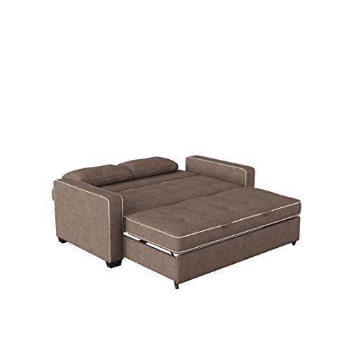 Serta Ainsley 72.6" Convertible Sleeper Sofa, Queen Size, Dreamcoil Comfort, Soft Velvet Fabric, Navy