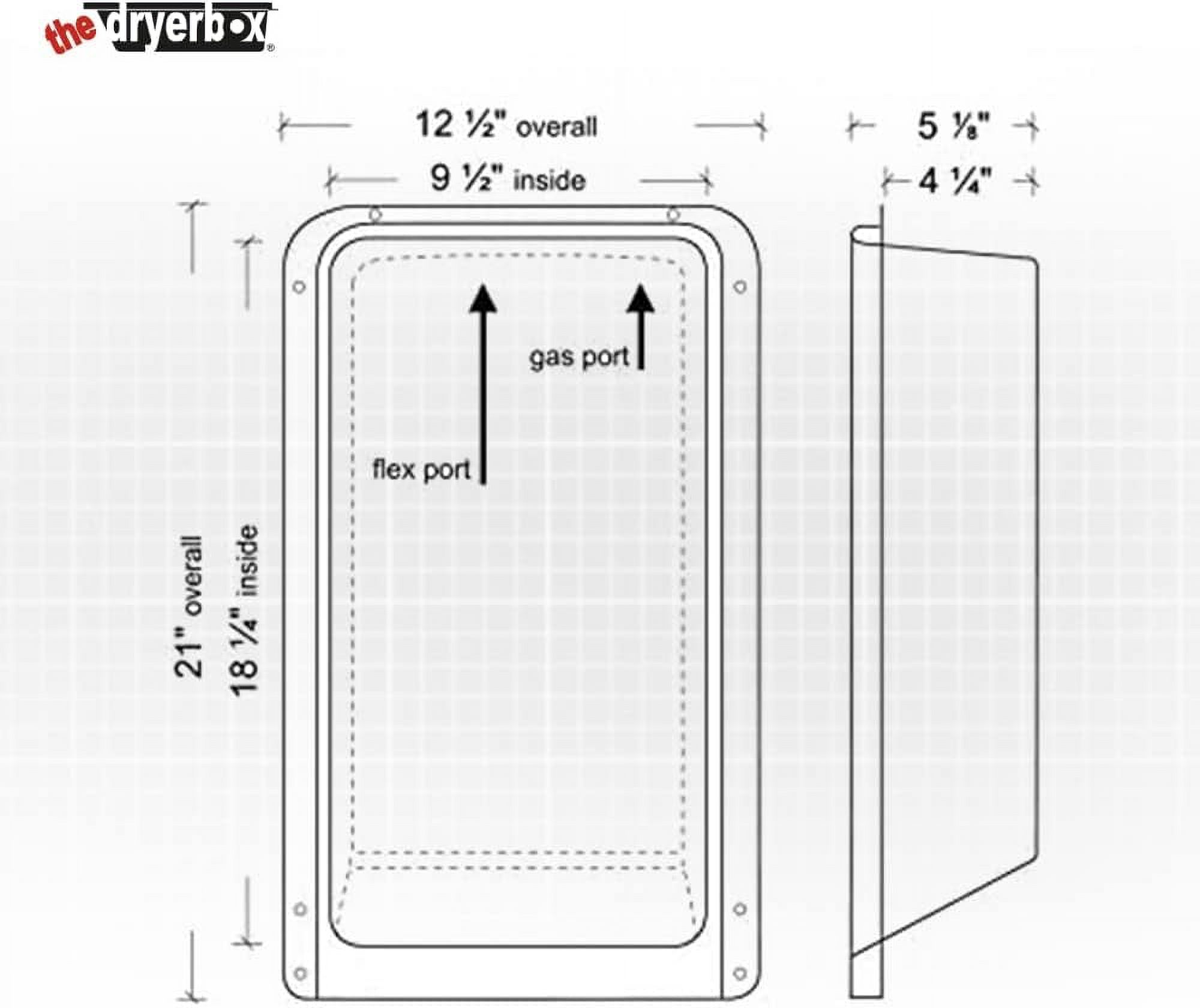 New Construction Dryer Box | Indoor Dryer Vent | Recessed Dryer Vent Box With Gas Port | Dryer Vent | Best Dryer Wall Vent Box Model 425 | Upward
