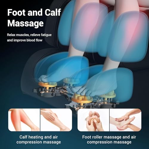 Massage Chair, 14 Massage Points Full Body Massage Chair, Zero Gravity Extra Large Shiatsu Recliner w/Lumbar & Calf Heating, 20 Auto Modes
