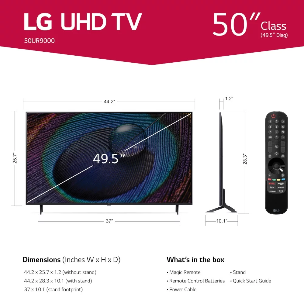 LG 50 Class 4K UHD 2160P webOS Smart TV with HDR UR9000 Series (50UR9000PUA)