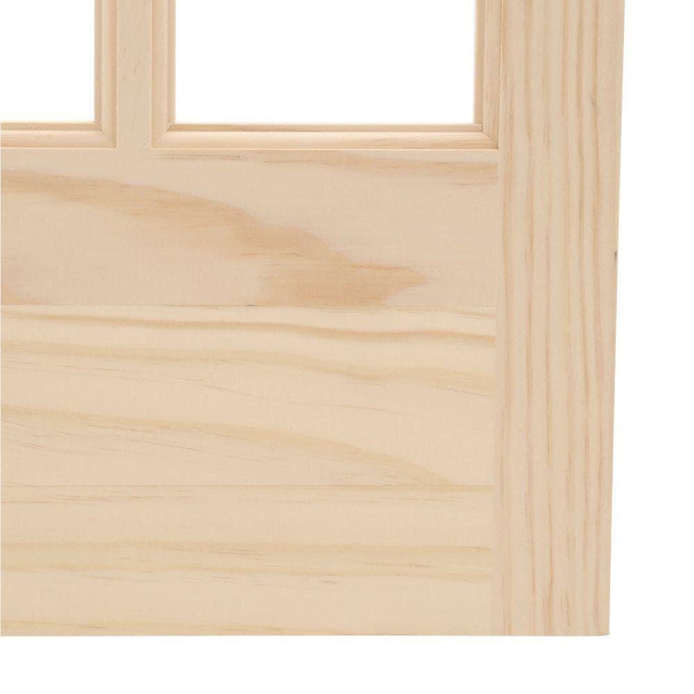 Pinecroft 29.5 in. x 78.625 in. Williamsburg Unfinished Pine 10-Lite Clear Glass Solid Core Wood Bi-Fold DOOR, Unfinished Pine W