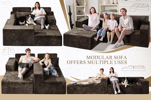 HABUTWAY 105" L-Shape Modular Sectional Sofa Couch for Living Room,No Assembly Required,Modular Comfy Sofa with Deep Seat for Living Room Bedroom