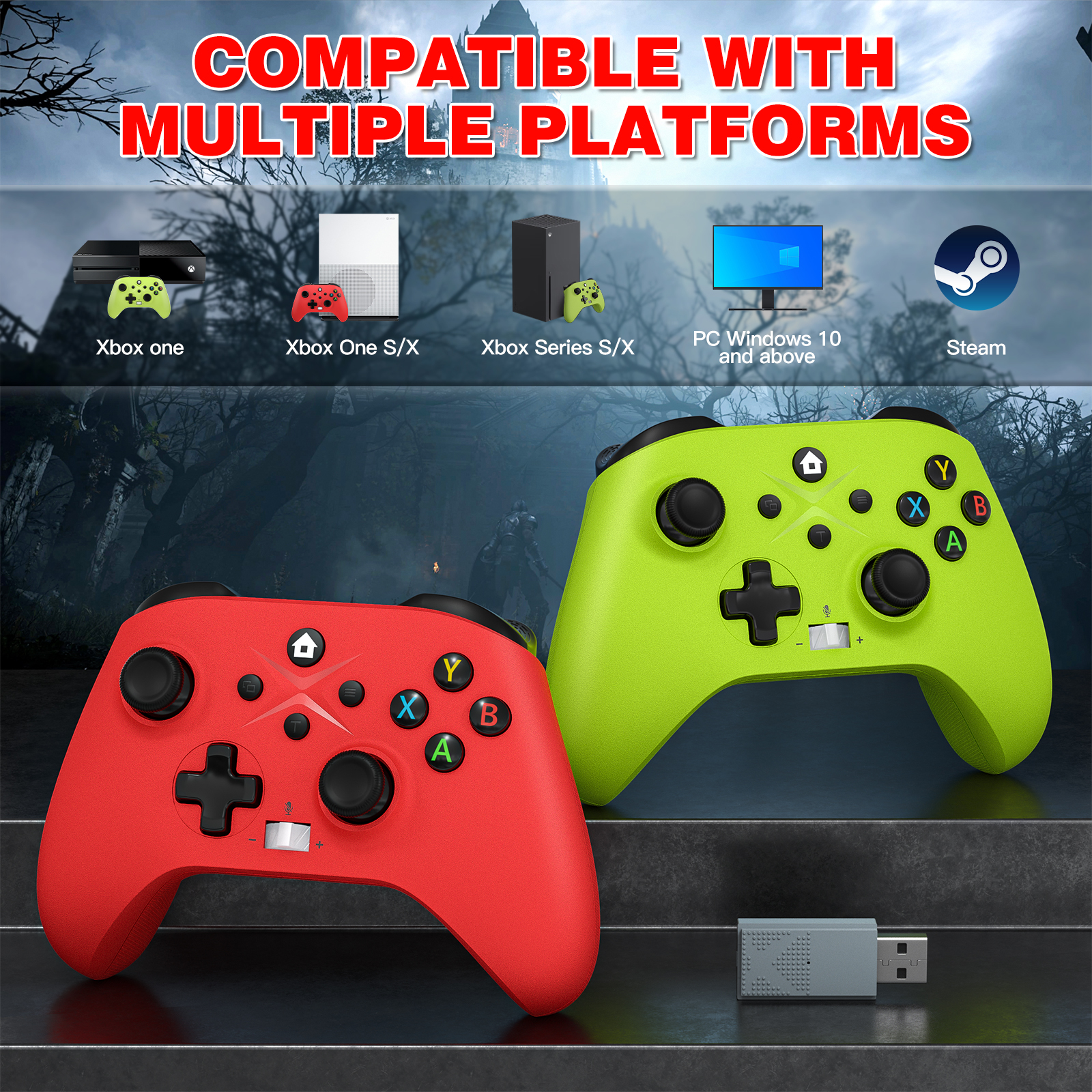 2 Pack Wireless Xbox Controller for Xbox One, Xbox One X/S, Xbox Series X/S