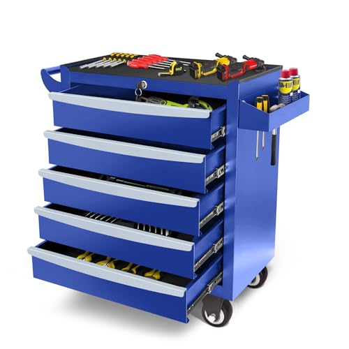 Rolling Tool Chest, Metal Tool Box with 5 Drawers