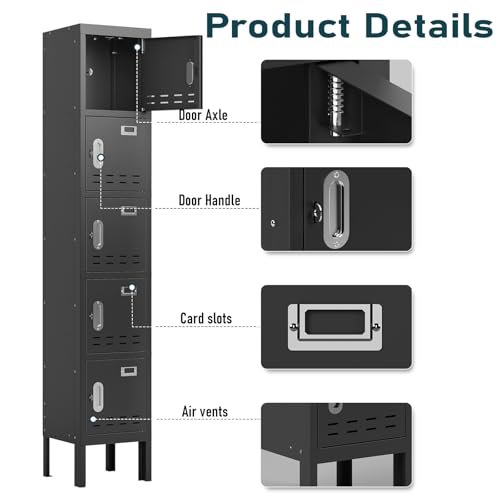 Metal Cabinet Home Office Storage,Lockers,Lockable Employees Metal Locker with Door,54" Height Steel Locker,Lockable Steel Locker for Gym,School,Home