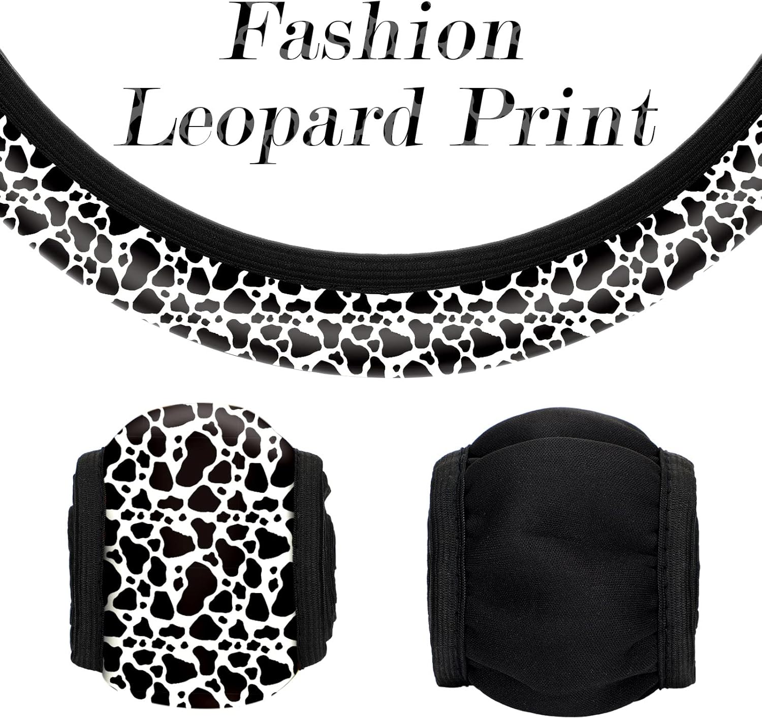 17 Pieces Cow Print Car Accessories Set