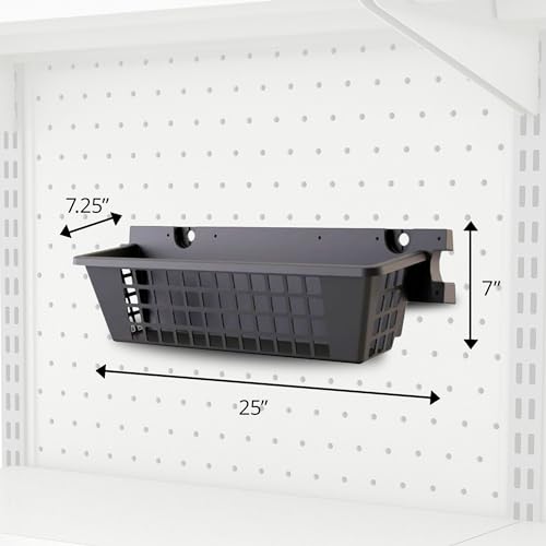 Suncast Horizontal Shed, Compact Outdoor Storage System, 34 Cu. Ft. Capacity, Sand & Slate - Lockable Multi-Wall Resin Organizer for Garbage Cans