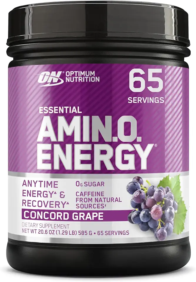 Optimum Nutrition Amino Energy - Pre Workout with Green Tea, BCAA, Amino Acids, Keto Friendly, Green Coffee Extract, Energy Powder - Concord Grape