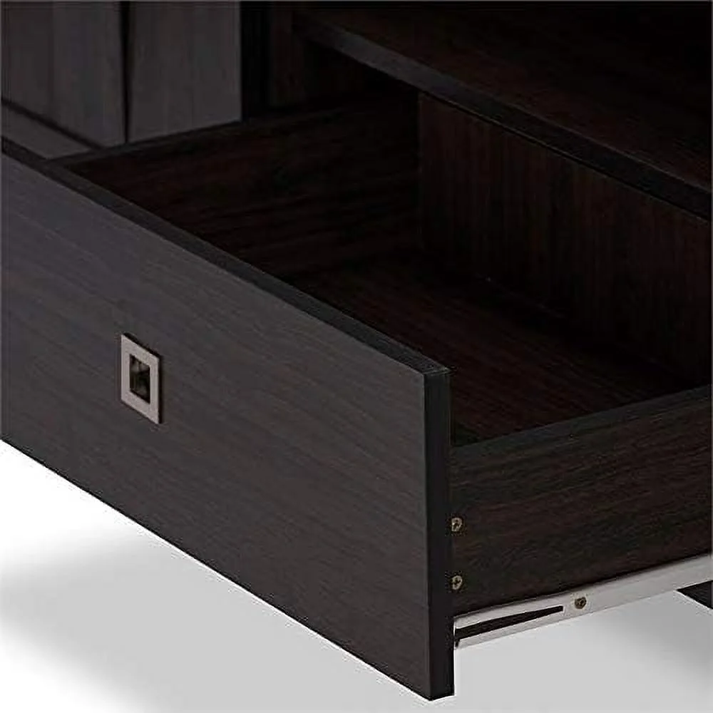 TV Stand Console Entertainment Center In Dark Brown