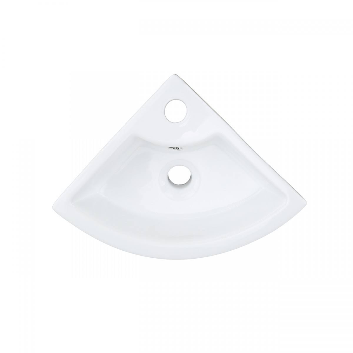 Renovators Supply Myrtle 16 1/2x22 Small Corner Cabinet Vanity Bathroom Sink White with Faucet Drain and Overflow