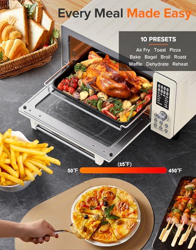 Nuwave Bravo Pro Smart 21QT Toaster Oven Air Fryer Combo, Convection Oven Countertop, 10 functions all in 1, with even & quick crisp technology