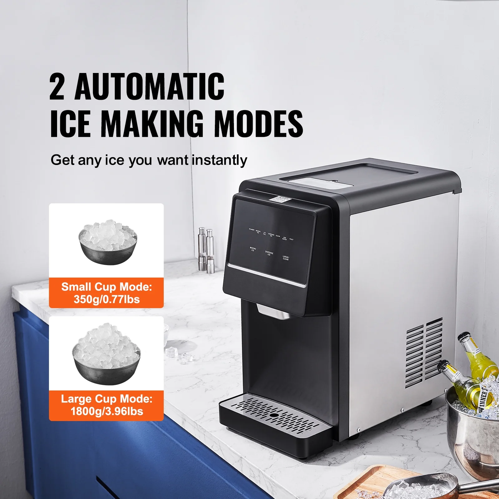 SKYSHALO Portable Countertop Ice Maker 62lbs/24H Self-Cleaning