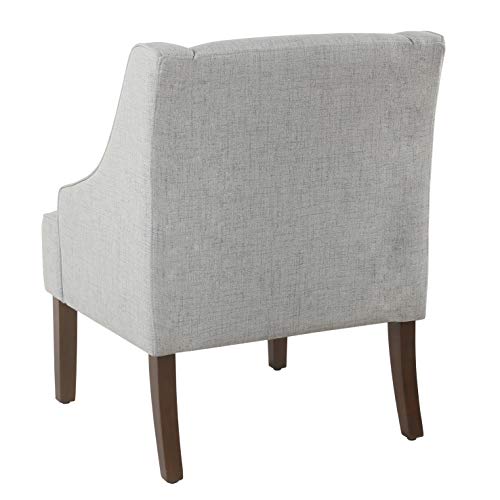 HomePop Velvet Swoop Arm Accent Chair, Suri Blue