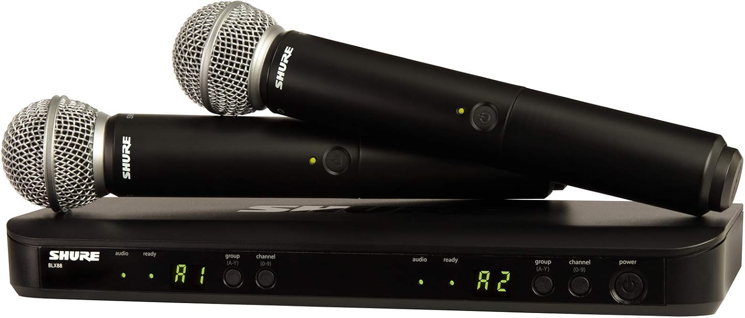 Shure BLX288/SM58 Dual Channel Wireless Microphone System with (2) SM58 Handheld Vocal Mics